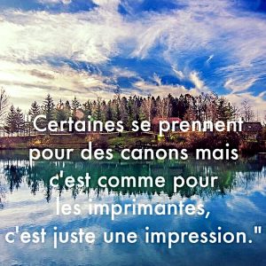 « Certaines se prennent pour des canons, mais c’est comme les imprimantes, c’est juste une impression. »