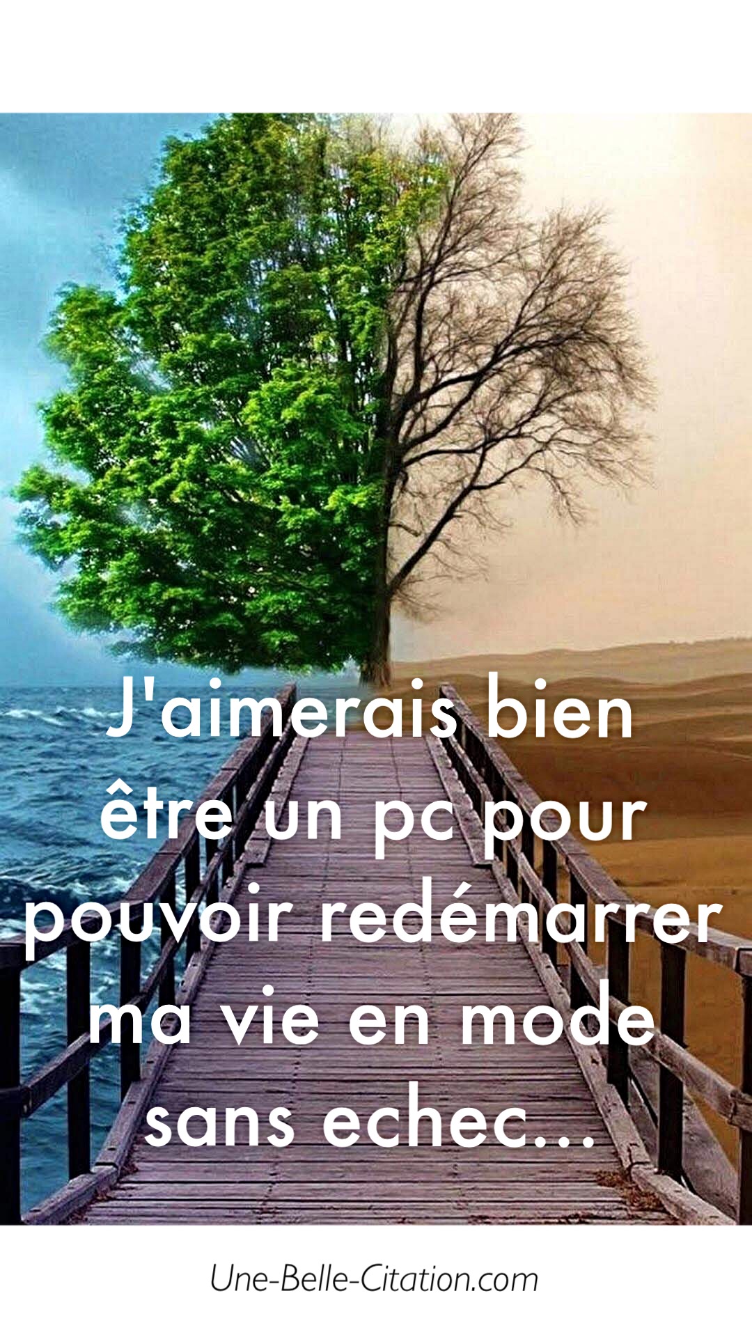 « J’aimerai bien être un PC pour pouvoir redémarrer ma vie en mode sans échec. »