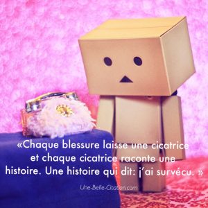 «Chaque blessure laisse une cicatrice et chaque cicatrice raconte une histoire. Une histoire qui dit: j’ai survécu»