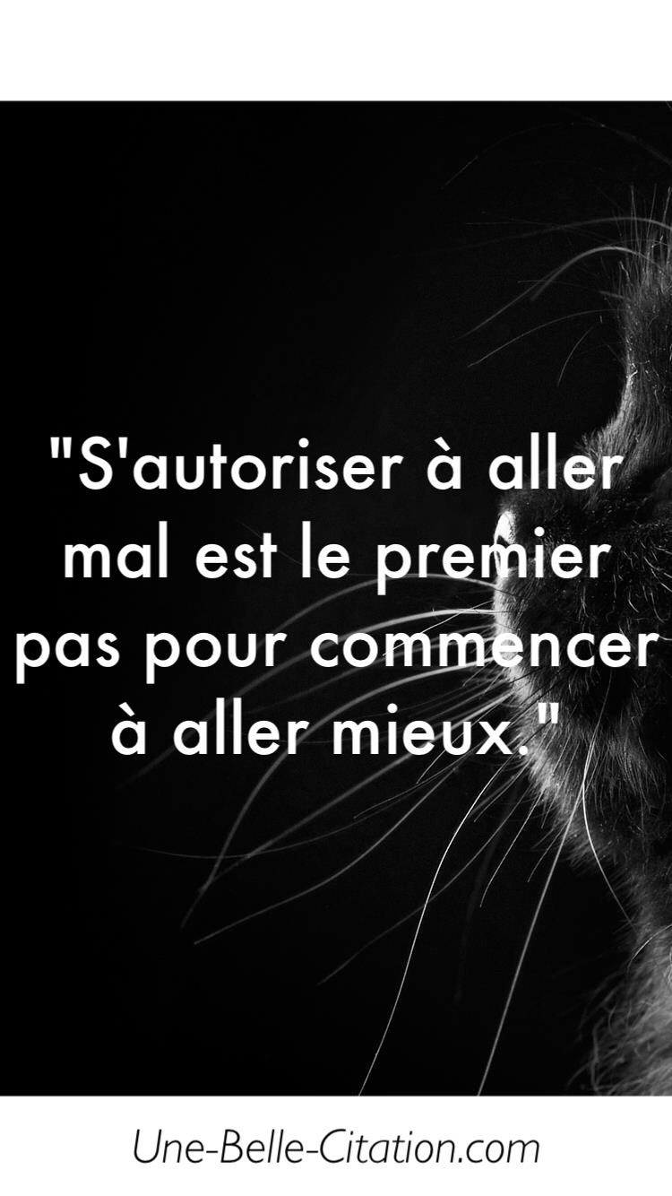 « S’autoriser à aller mal est le premier pas pour commencer à aller mieux. »