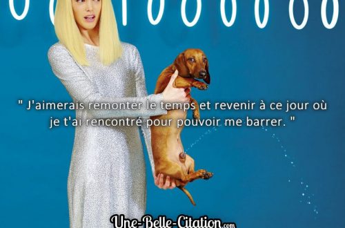 « J'aimerais remonter le temps et revenir à ce jour où je t'ai rencontré pour pouvoir me barrer. »