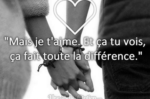 « Mais je t’aime. Et ça tu vois, ça fait toute la différence. »