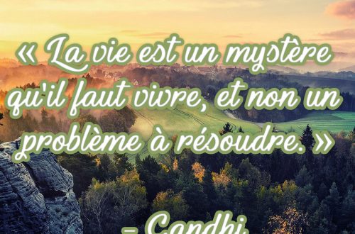 La vie est un mystère qu'il faut vivre, et non un problème à résoudre. »