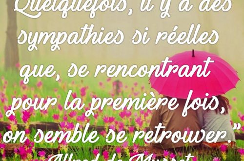 Quelquefois, il y a des sympathies si réelles que, se rencontrant pour la première fois, on semble se retrouver.