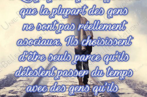 « Les psychologues affirment que la plupart des gens ne sont pas asociaux. Ils choisissent d'être seul parce qu'ils détestent passer du temps avec des gens qu'ils trouvent stupides. »