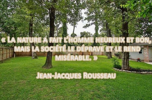 « La nature a fait l’homme heureux et bon, mais la société le déprave et le rend misérable. » Jean-Jacques Rousseau
