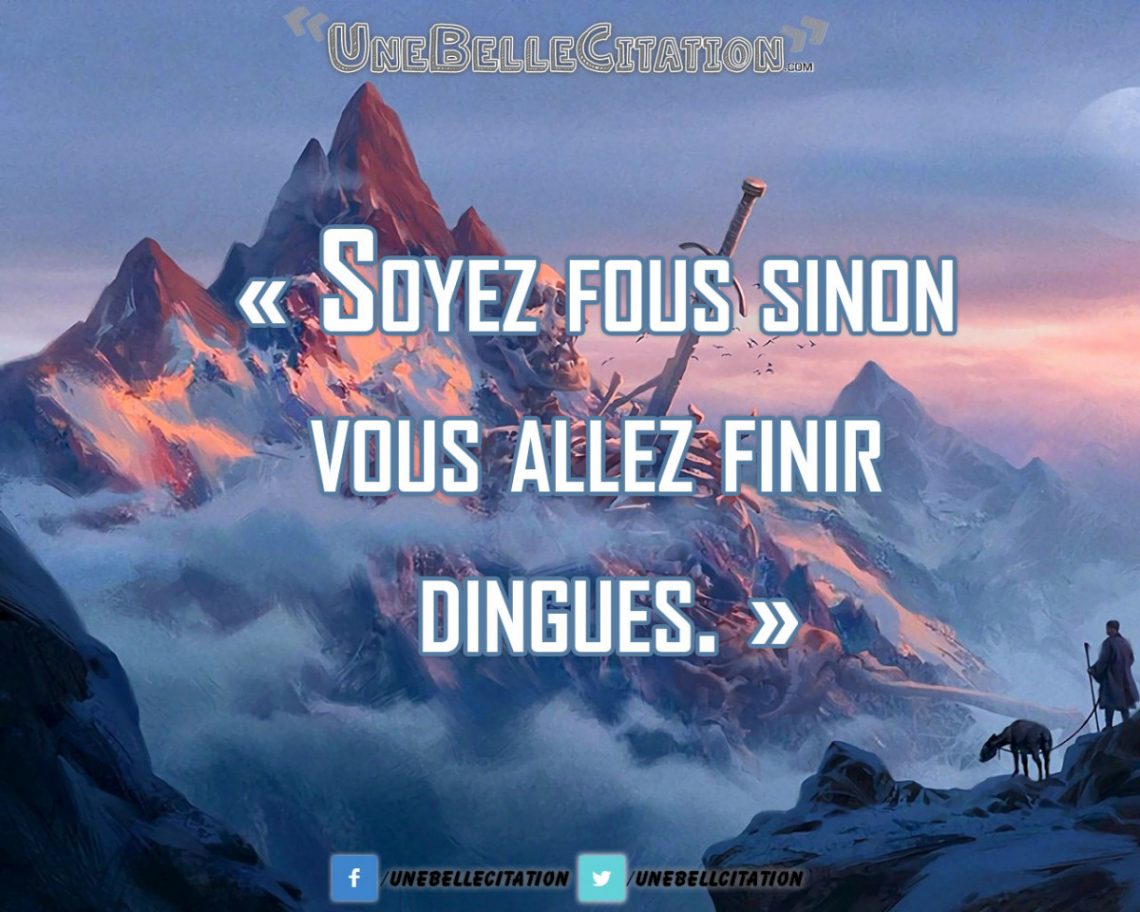 « Soyez fous sinon vous allez devenir dingues. »