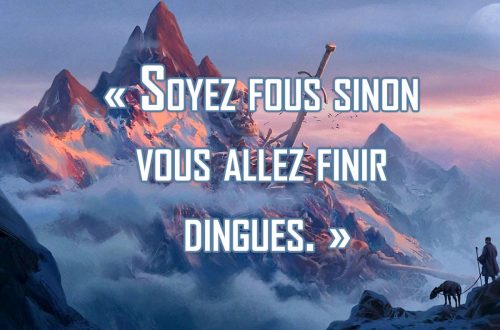 « Soyez fous sinon vous allez devenir dingues. »