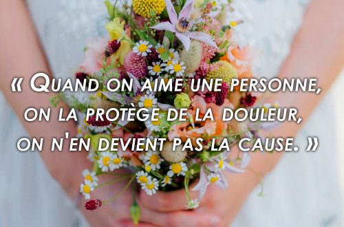 « Quand on aime une personne, on la protège de la douleur, on n'en devient pas la cause. »